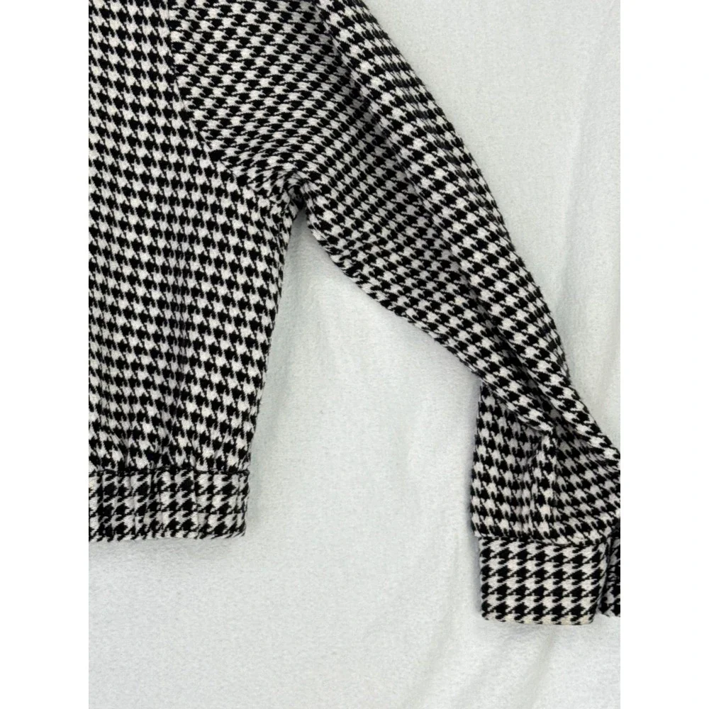 Vintage Sunny Sport Black White Houndstooth Jacket Greek Key Cropped‎ Blazer M
